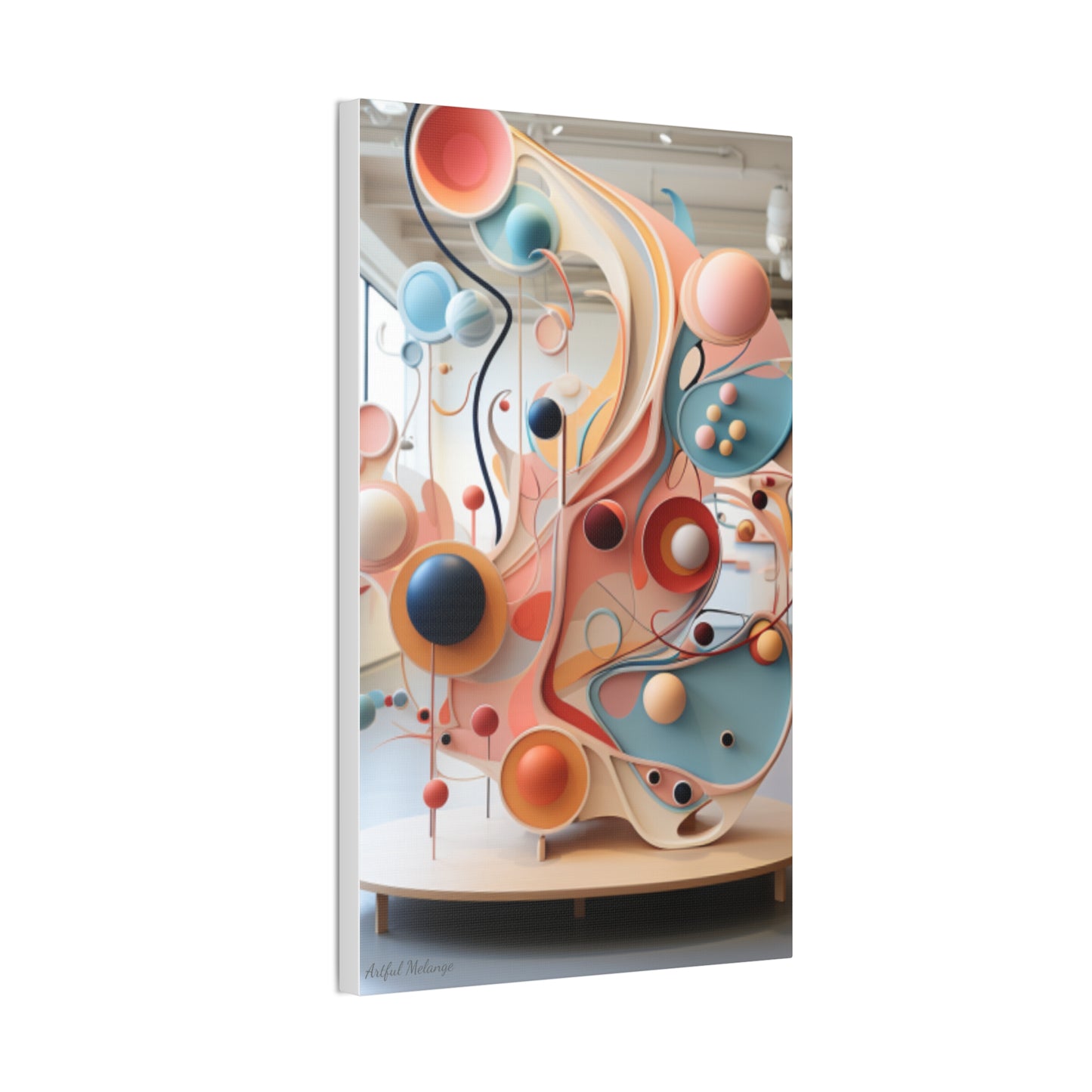 Harmony in Cyan and Peach- Graphic Print