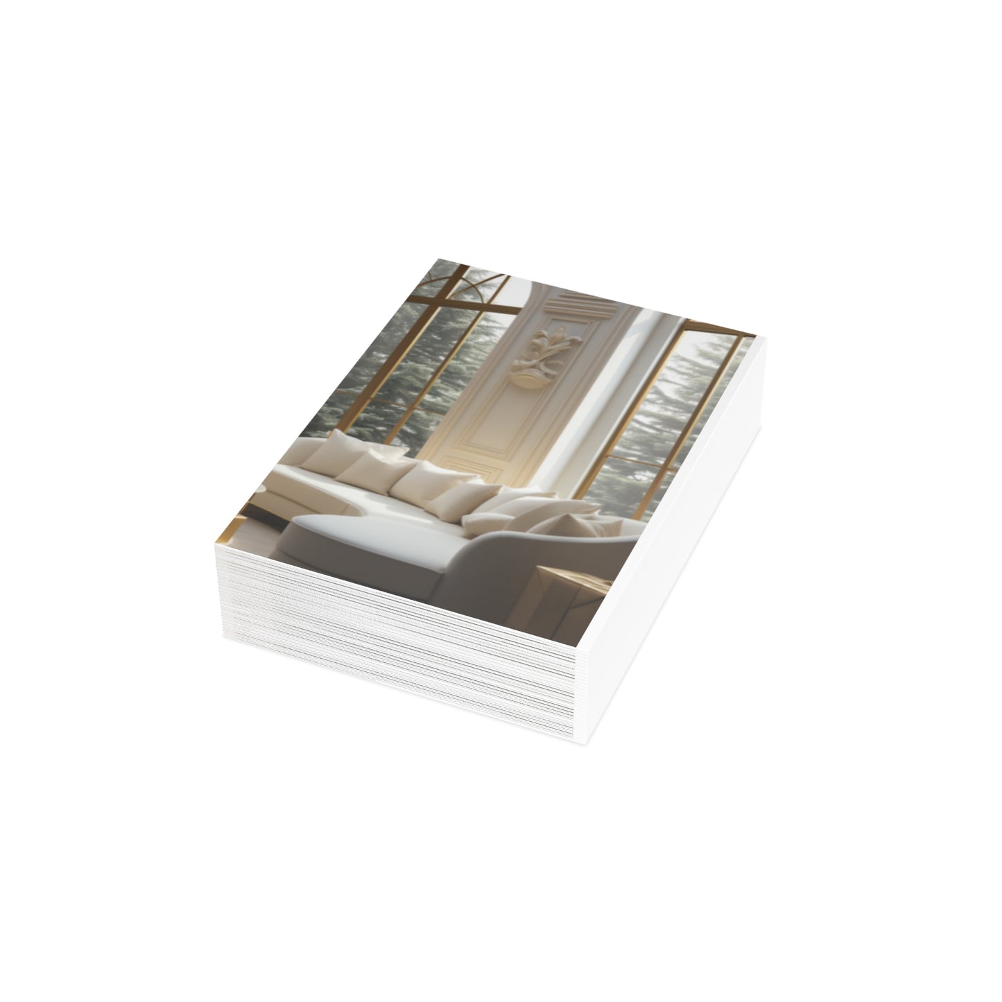 Elegance in Gold & White Christmas Notecards (1, 10, 30, and 50pcs)