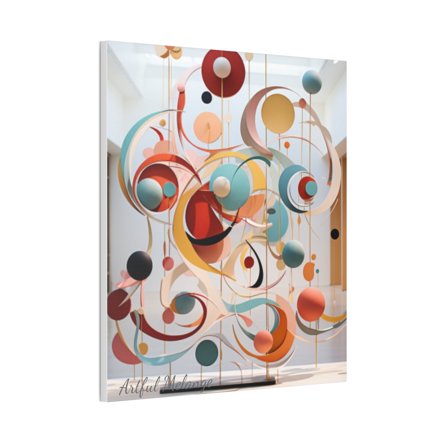 Harmony in Cyan and Peach- Graphic Print