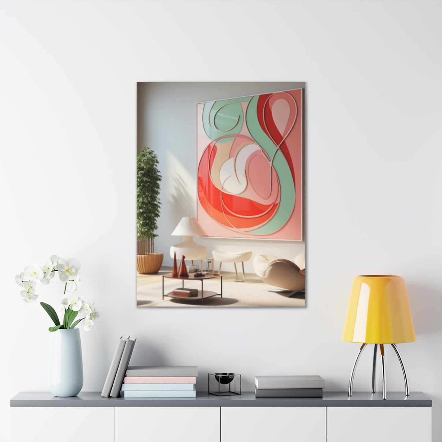 Timeless Elegance: Refined Pink Hues Canvas Print for Sophisticated Living Spaces