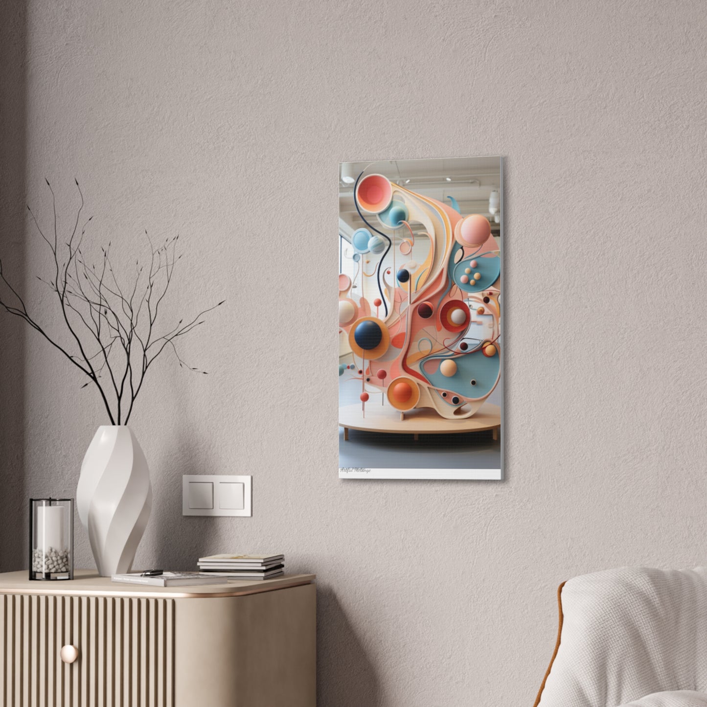 Harmony in Cyan and Peach- Graphic Print