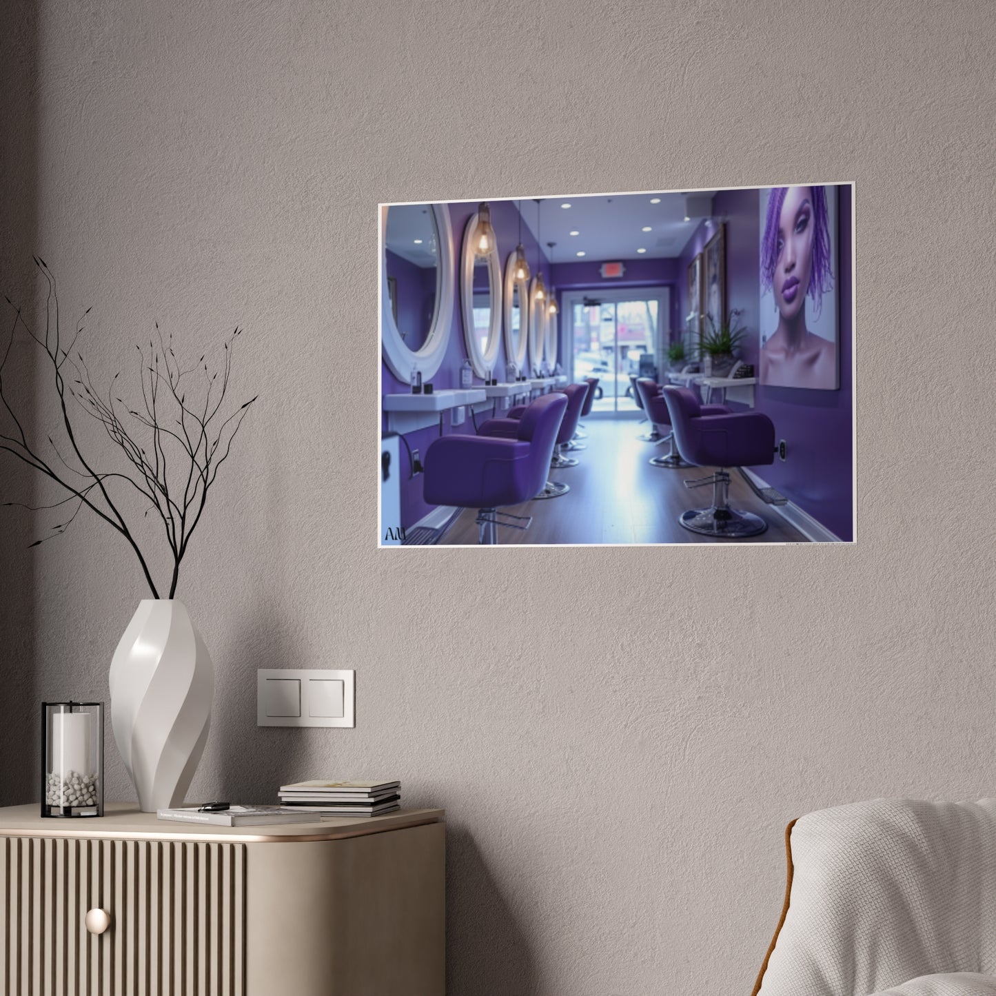 Black Hair Salon Interiors: Poster Prints Celebrating Style