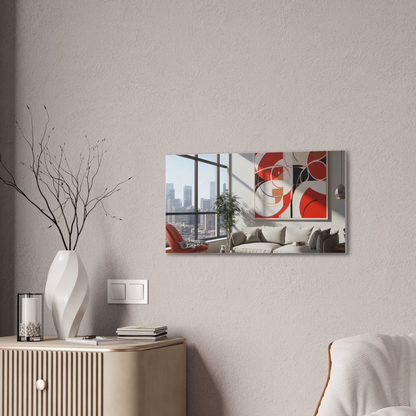 Crimson Elegance: A Symphony of Sophistication Canvas Print