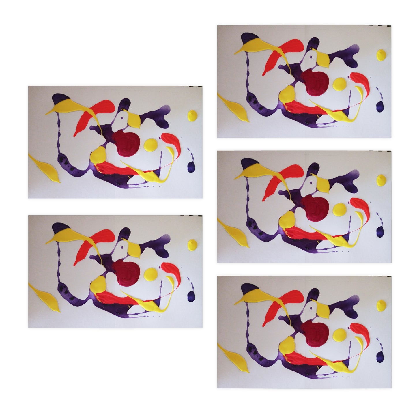 Elegance in Ink: Abstract Art Note Card Set(5-Pack)