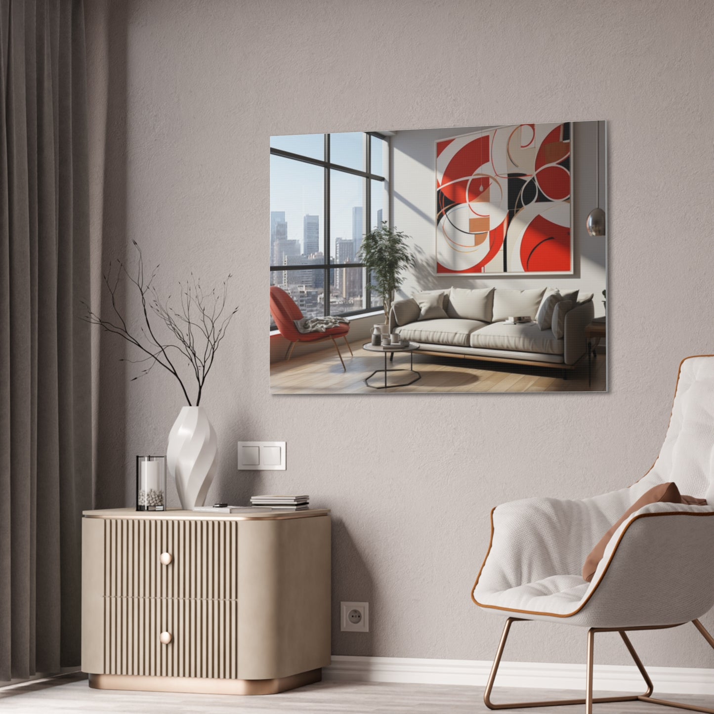 Crimson Elegance: A Symphony of Sophistication Canvas Print