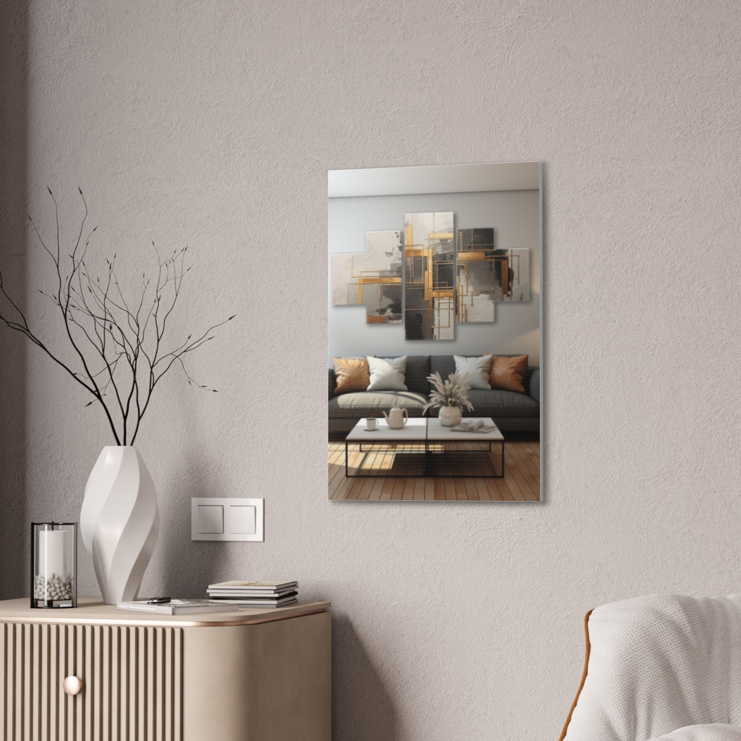 Gold and Black Elegance: A Symphony of Sophistication Canvas Print