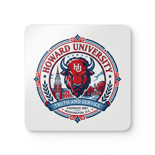 Howard University Coaster Set 5 – HU Pride Campus & Bison Design