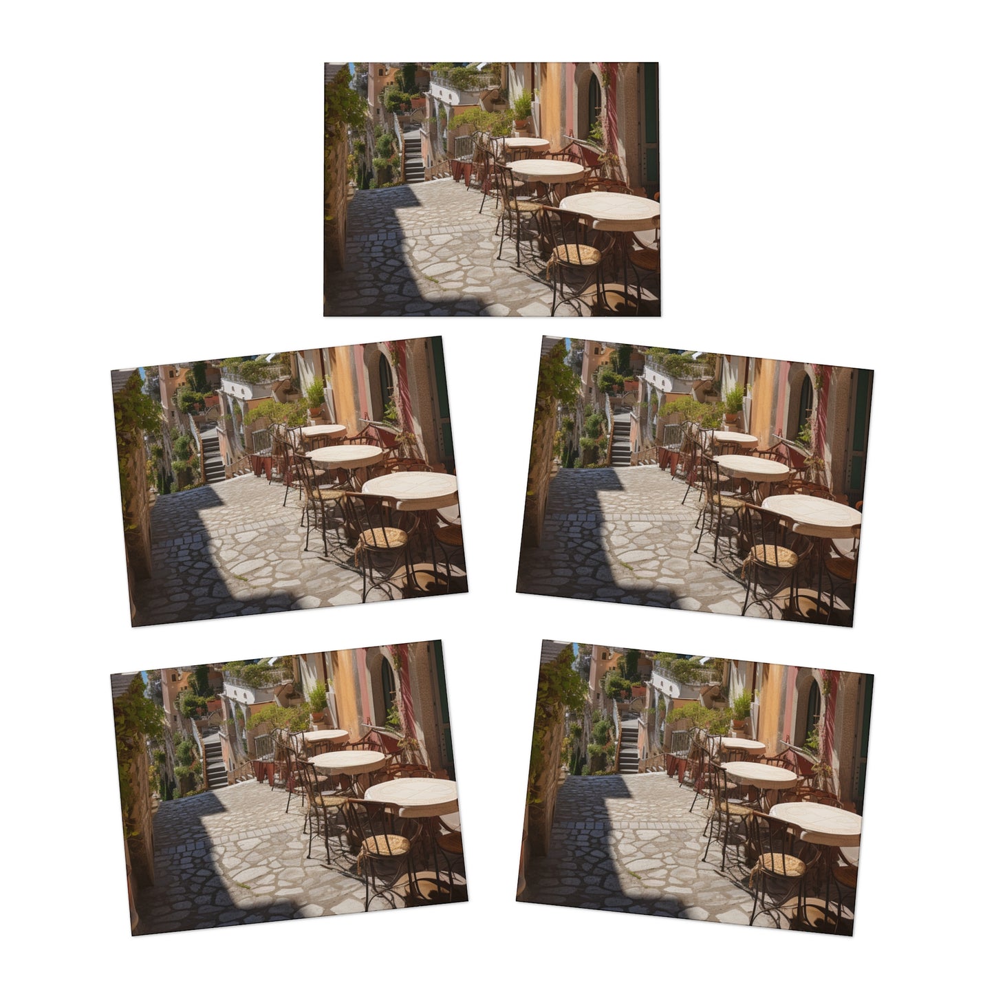 Italian Hillside Scene Design Note Cards (5-Pack)