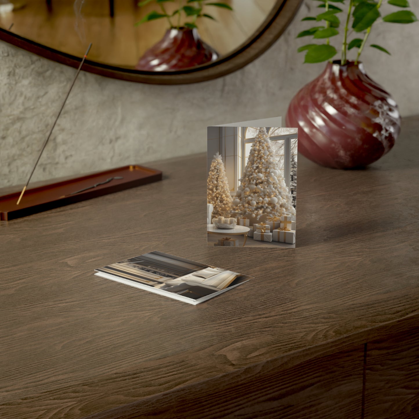 Elegance in Gold & White Christmas Notecards (1, 10, 30, and 50pcs)