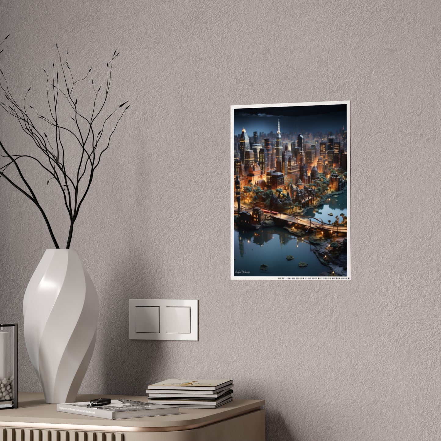 Skyline Vista: Hyper-Realistic 3D Cityscape Posters