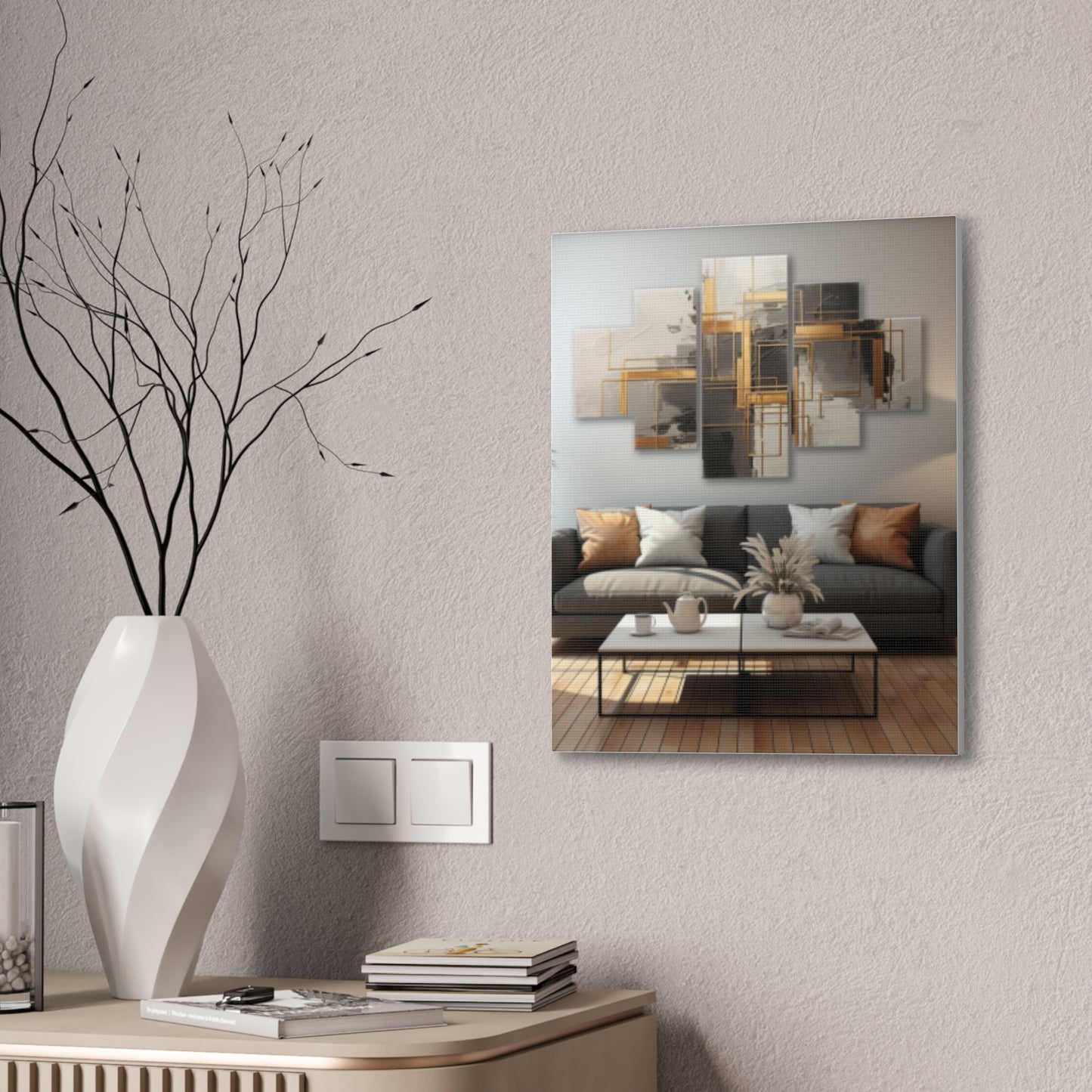 Gold and Black Elegance: A Symphony of Sophistication Canvas Print