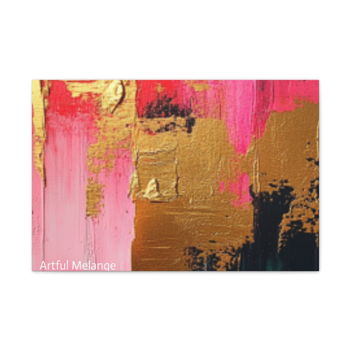 Acrylic Abstract Canvas Print - Homage to the Divine Nine/Pink Green Black and Gold 4