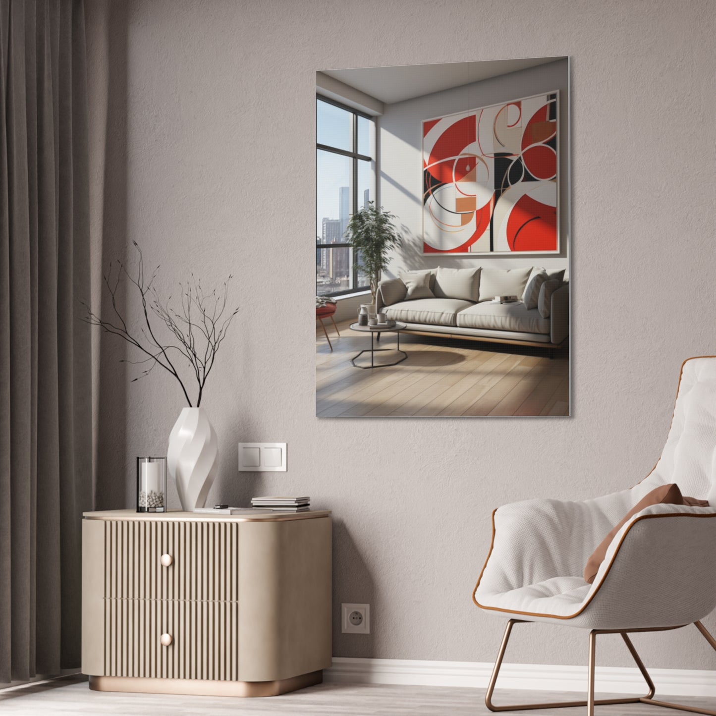 Crimson Elegance: A Symphony of Sophistication Canvas Print