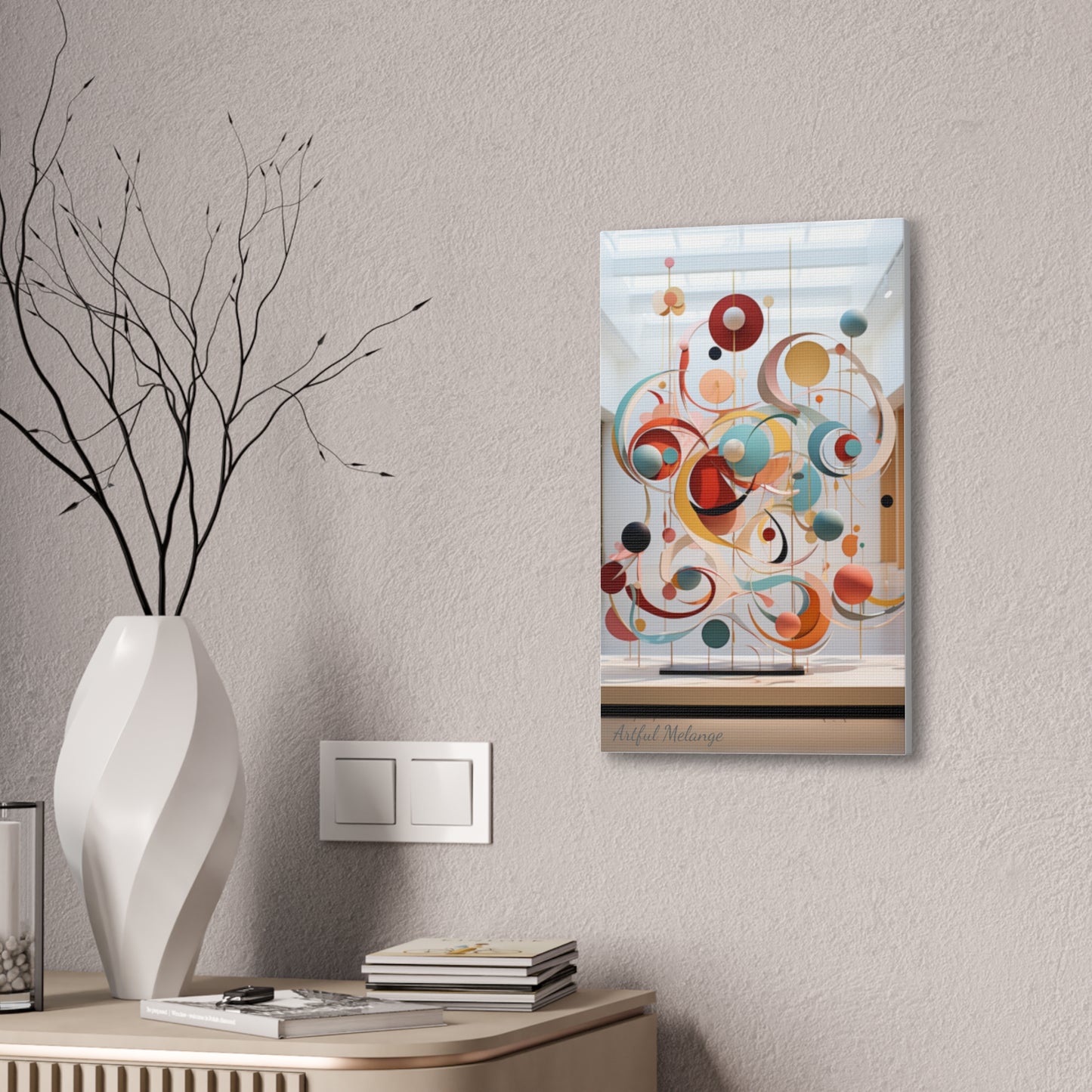 Harmony in Cyan and Peach- Graphic Print