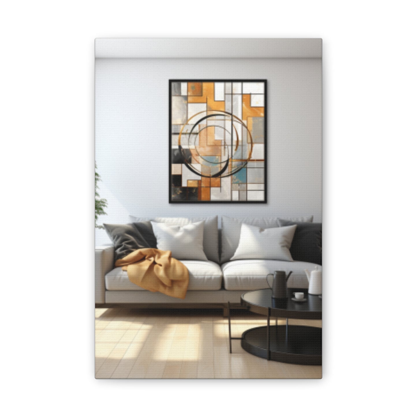 Gold and Black Elegance: A Symphony of Sophistication Canvas Print
