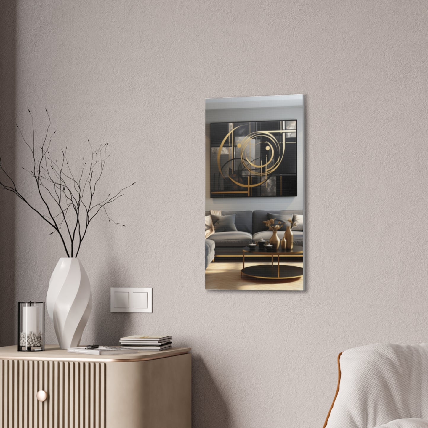 Gold and Black Elegance: A Symphony of Sophistication Canvas Print