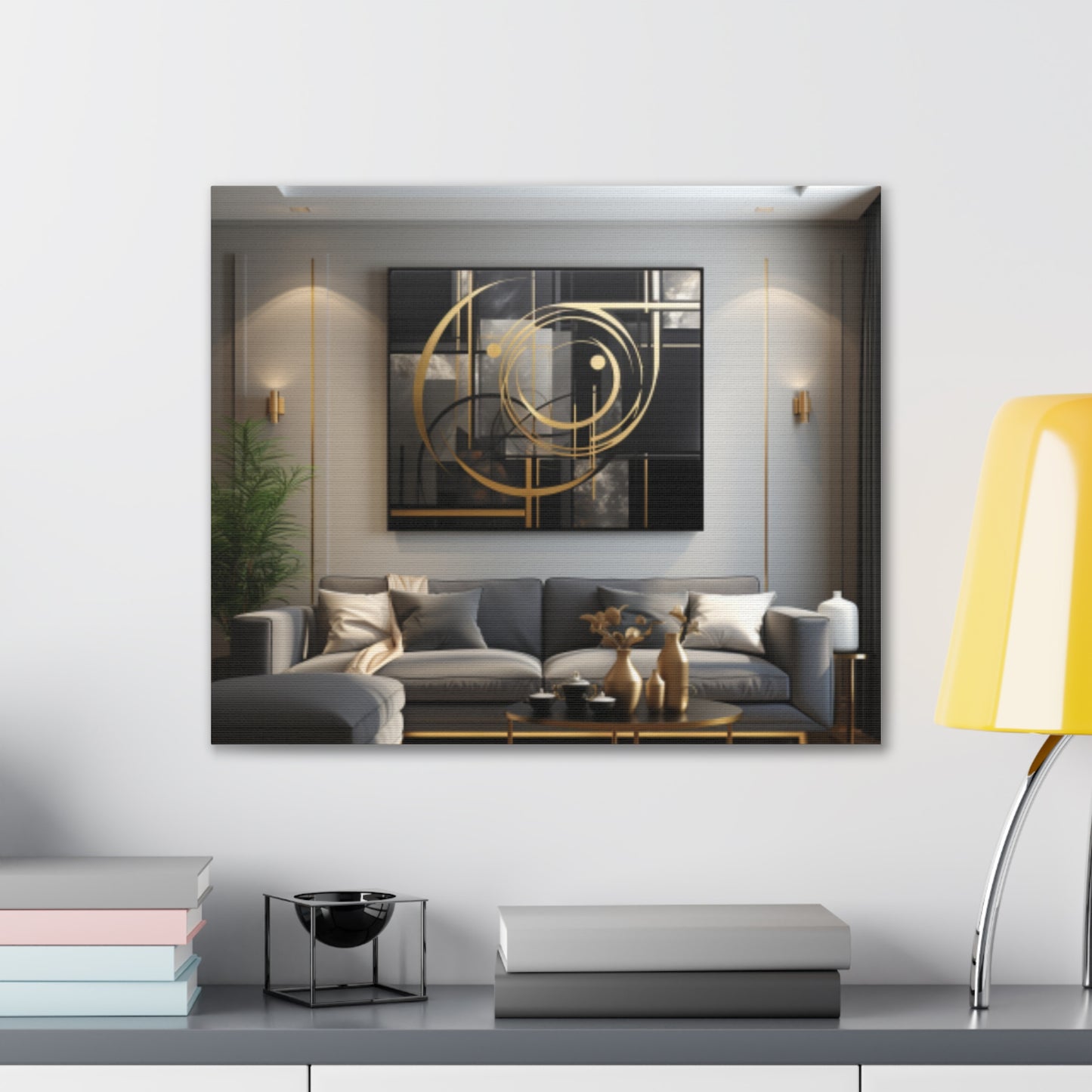 Gold and Black Elegance: A Symphony of Sophistication Canvas Print