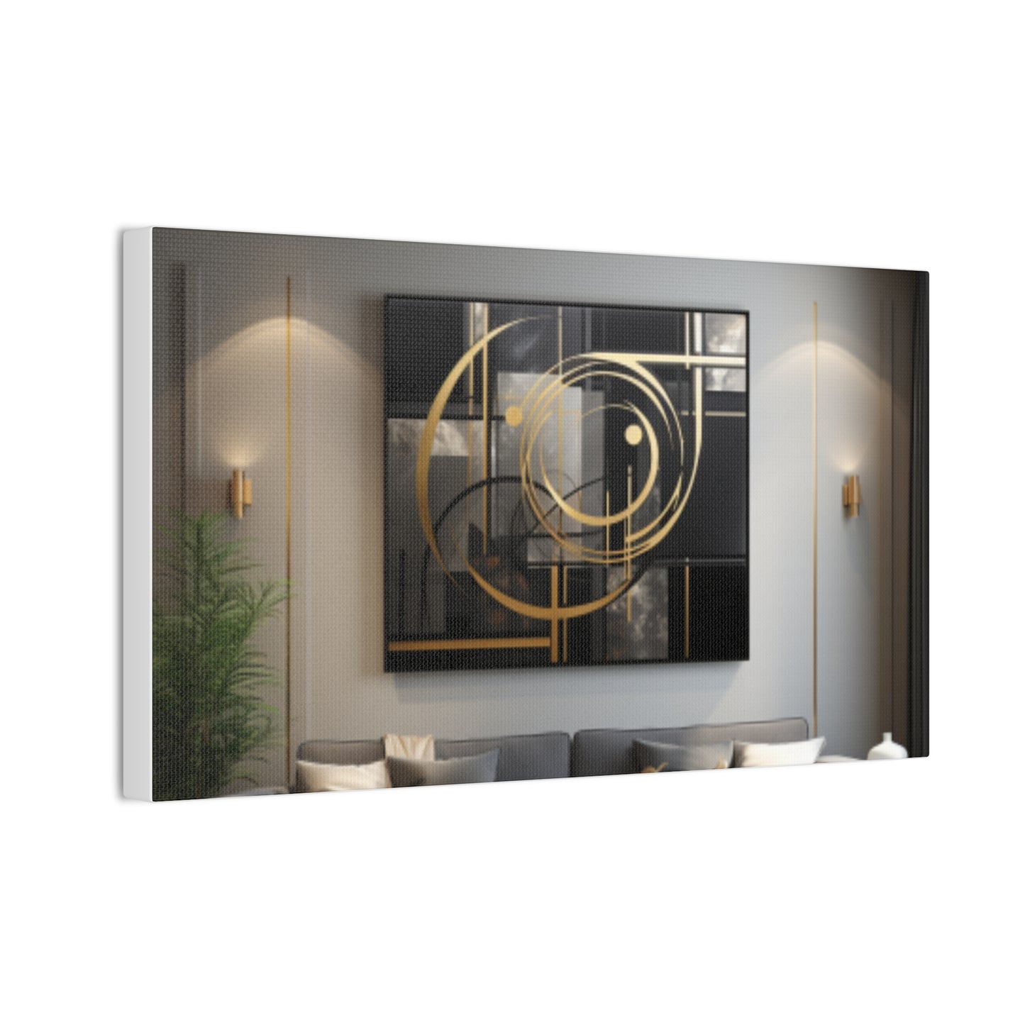 Gold and Black Elegance: A Symphony of Sophistication Canvas Print