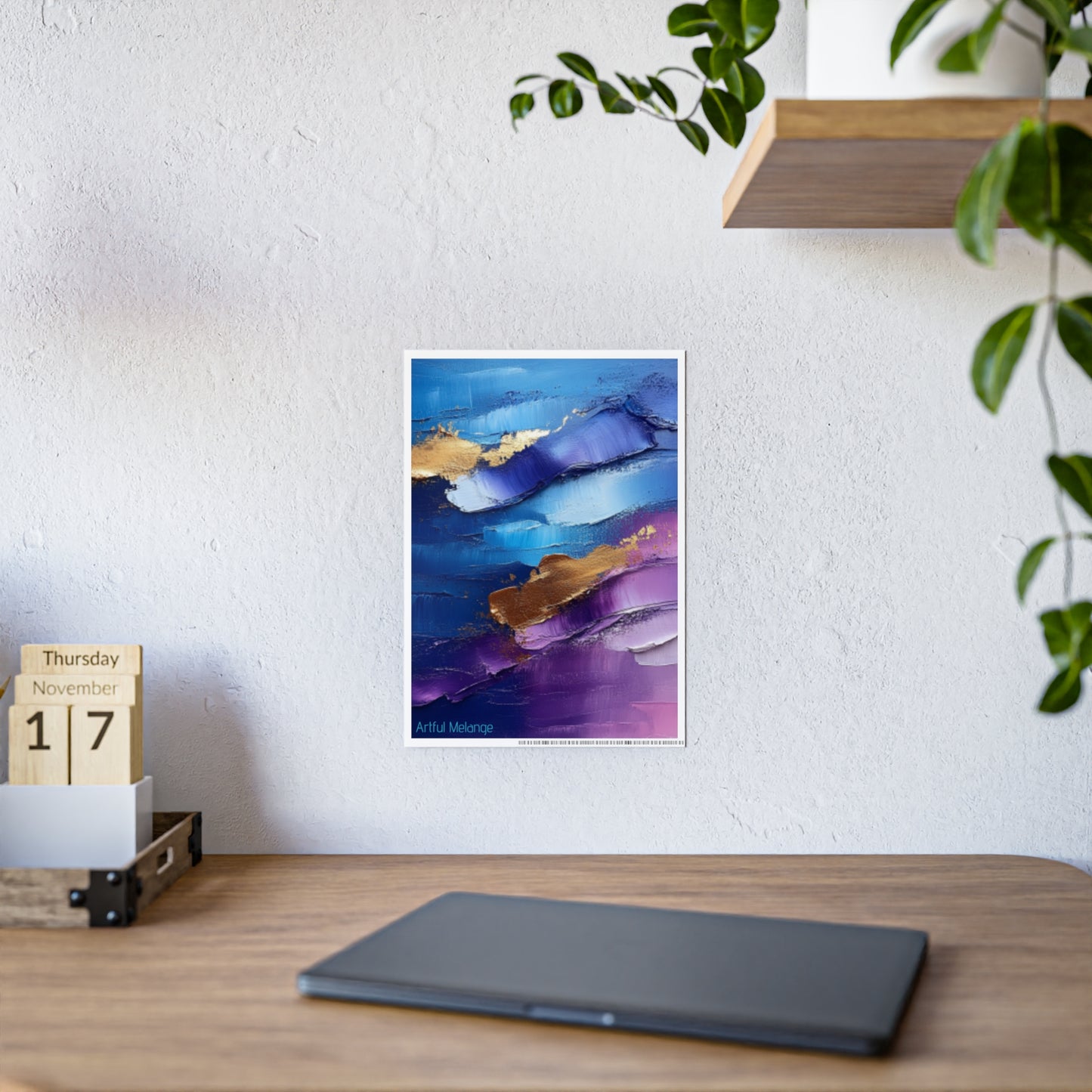 Gleaming Acrylic Abstract Poster: A Spectrum of Colorful Elegance