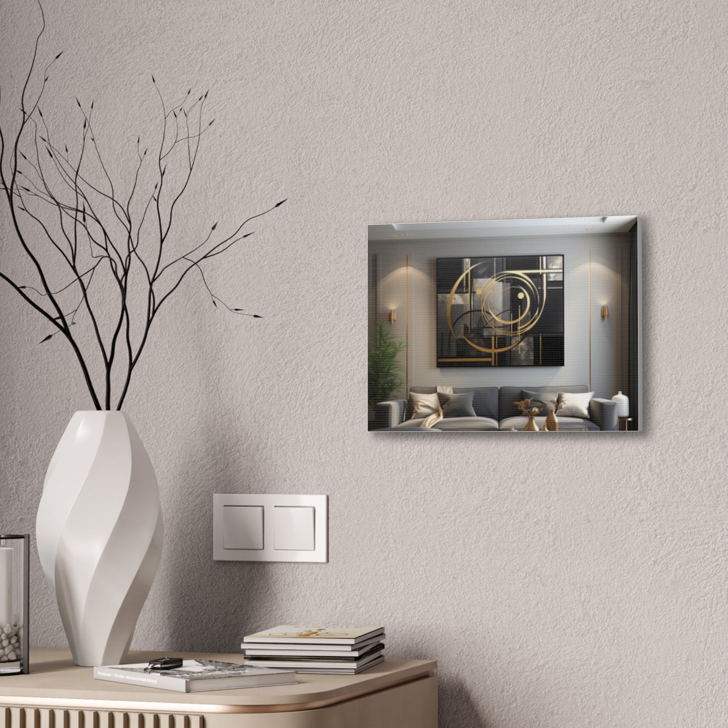 Gold and Black Elegance: A Symphony of Sophistication Canvas Print