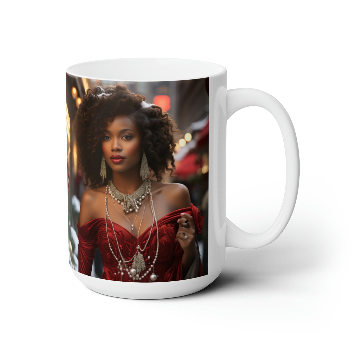 Princess Claus White Ceramic Holiday Mug 15oz