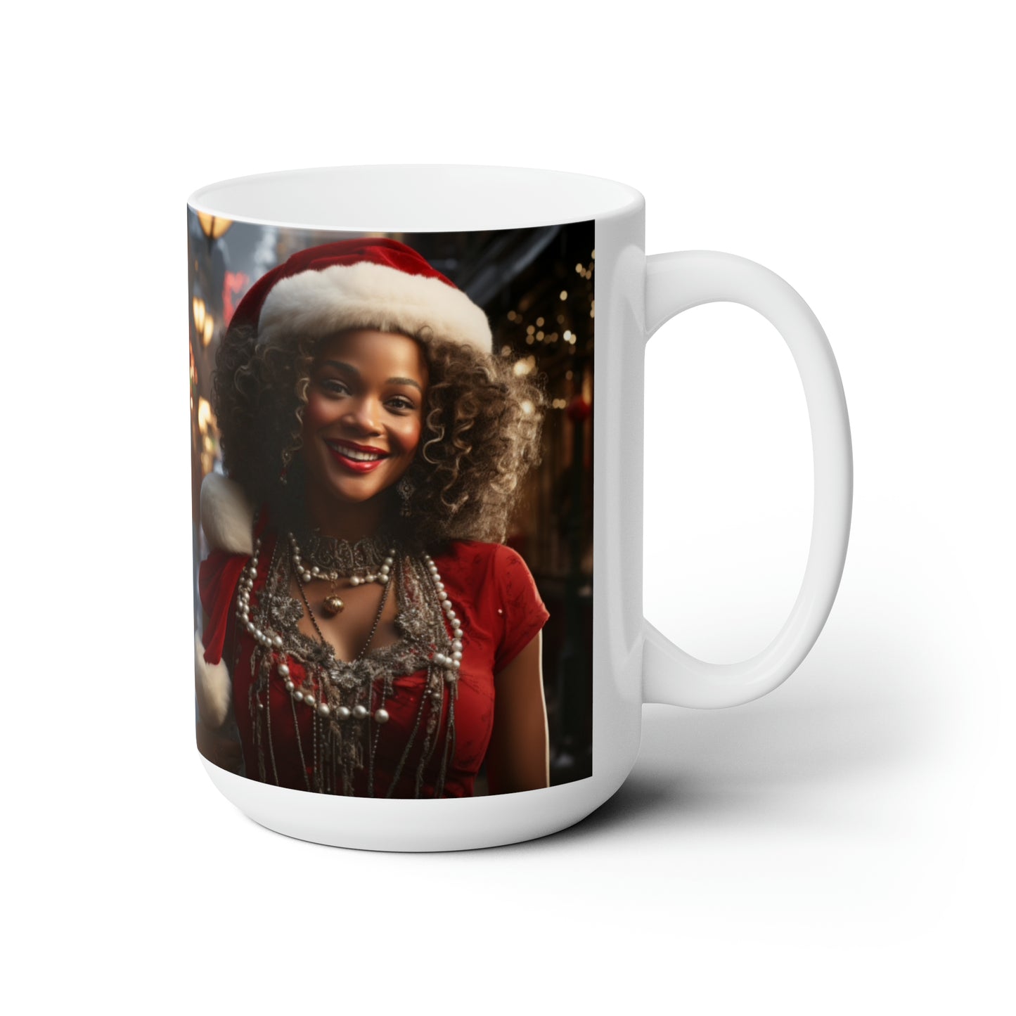 Queen Claus White Ceramic Holiday Mug 15oz
