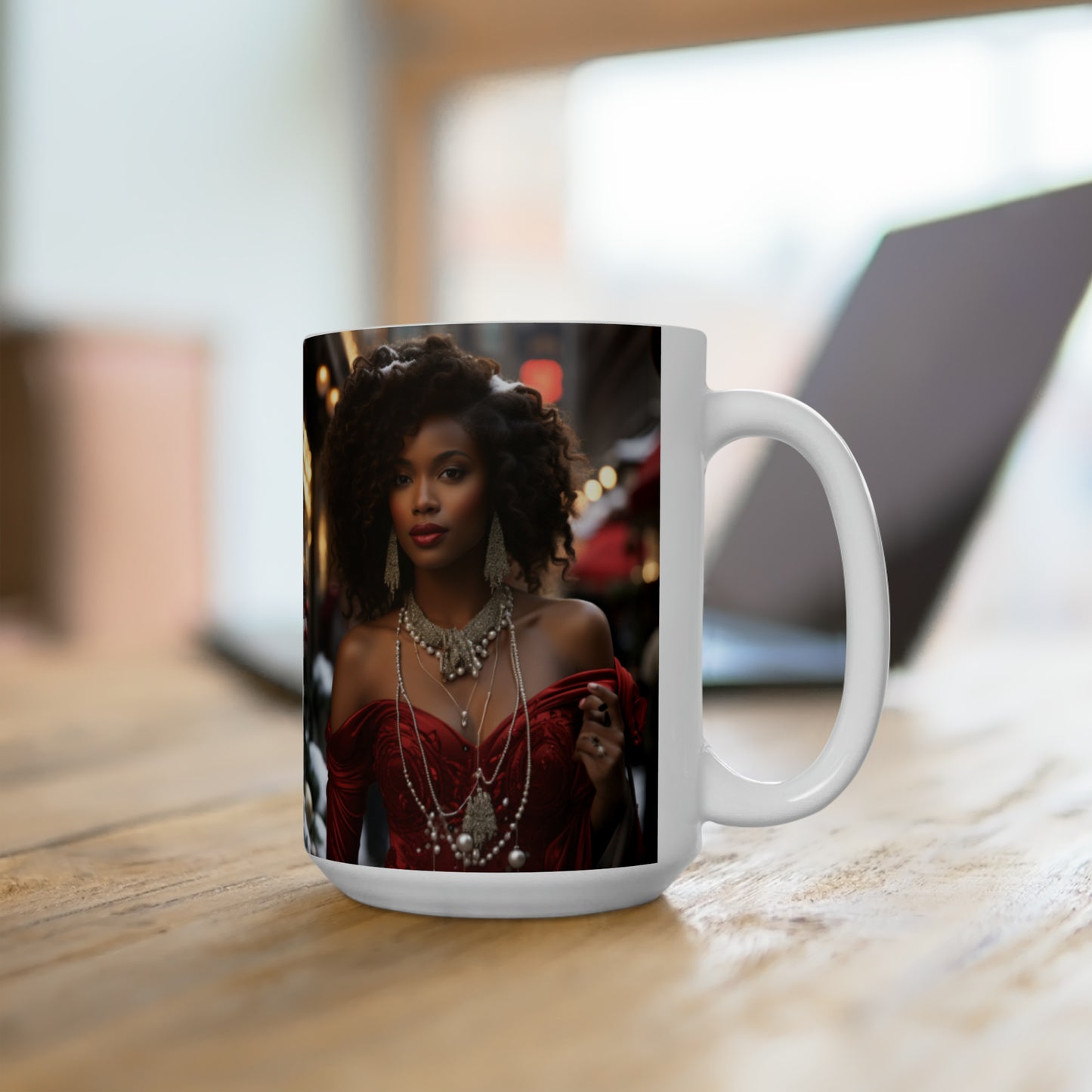 Princess Claus White Ceramic Holiday Mug 15oz