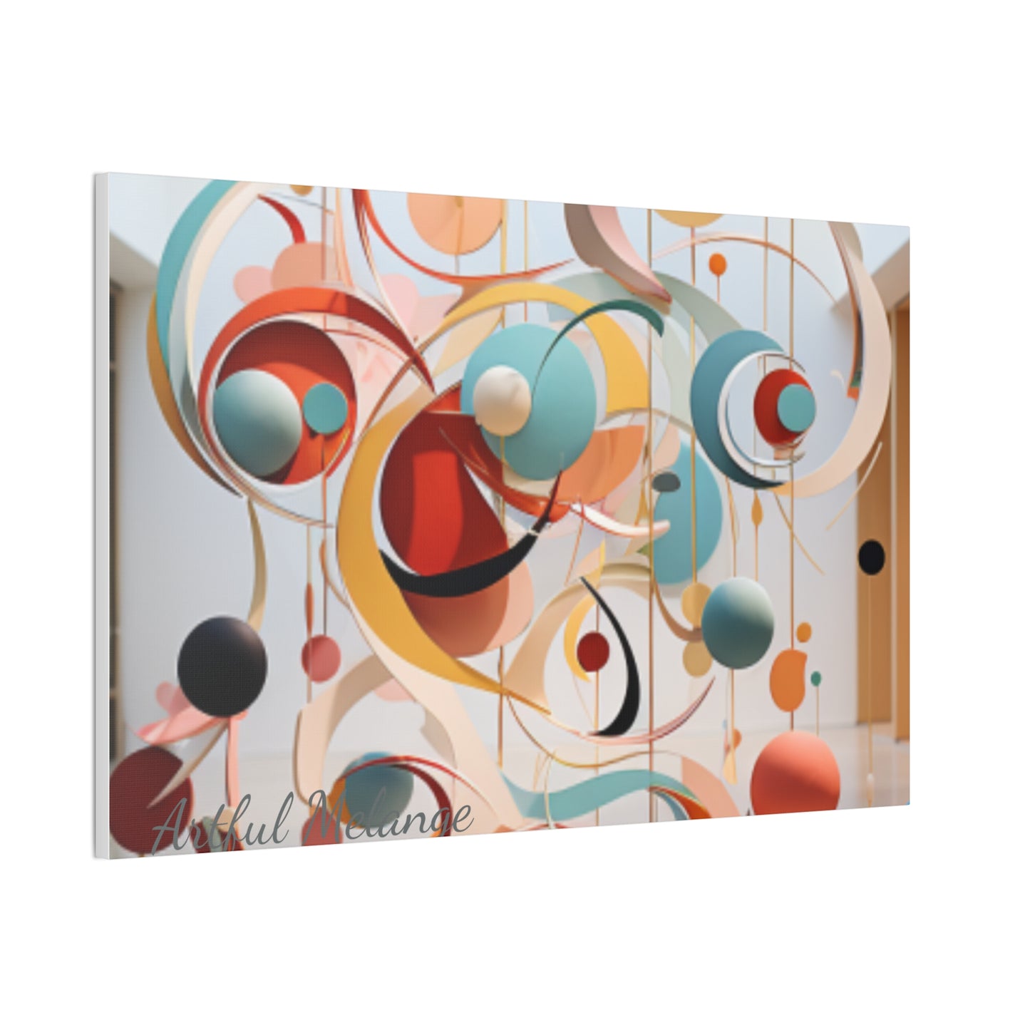Harmony in Cyan and Peach- Graphic Print