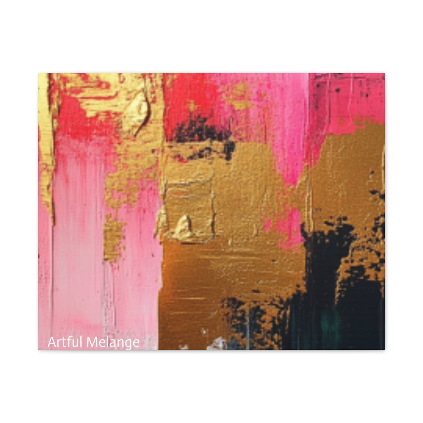 Acrylic Abstract Canvas Print - Homage to the Divine Nine/Pink Green Black and Gold 4