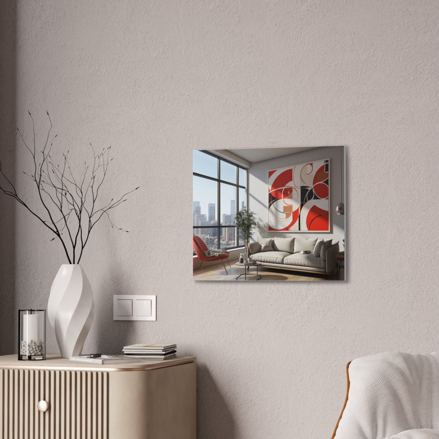 Crimson Elegance: A Symphony of Sophistication Canvas Print
