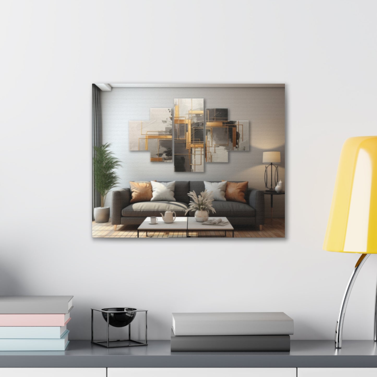 Gold and Black Elegance: A Symphony of Sophistication Canvas Print