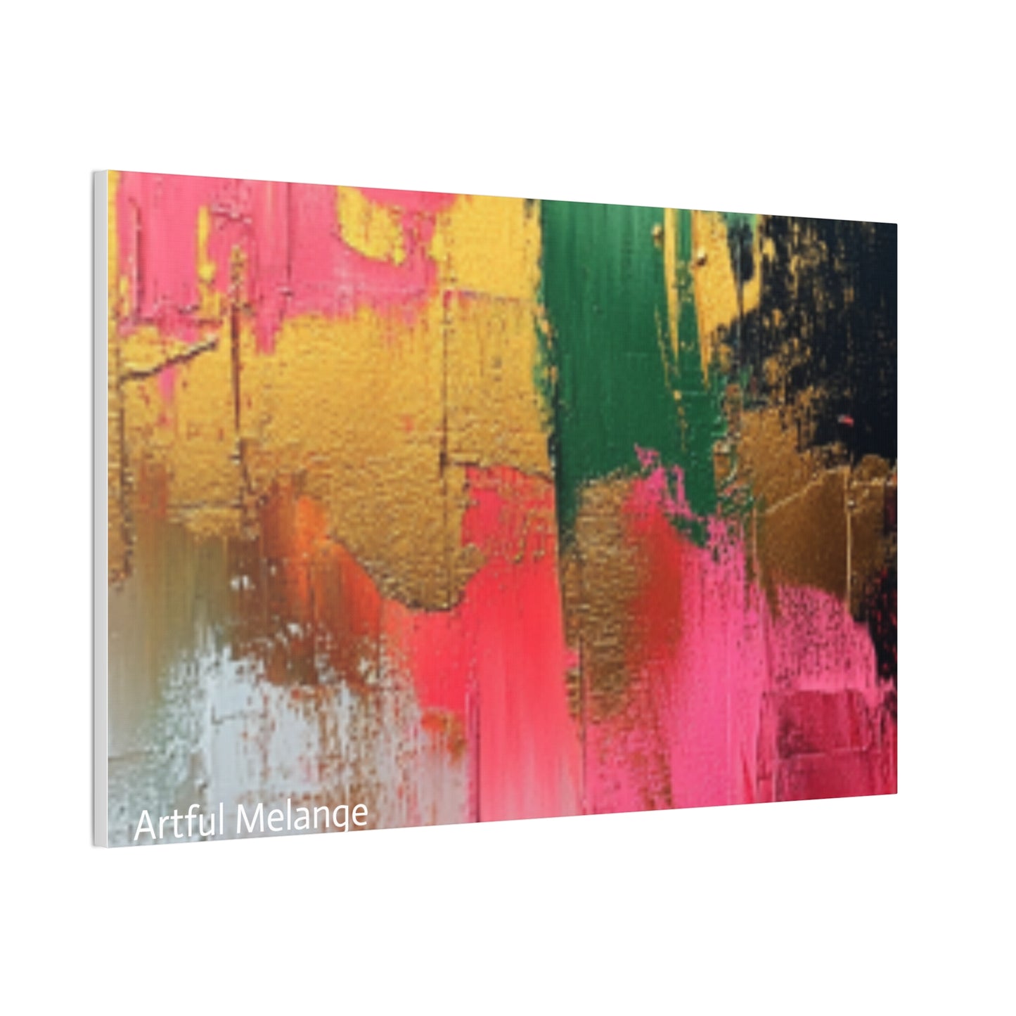 Acrylic Abstract Canvas Print - Homage to the Divine Nine/Pink Green Black and Gold 2