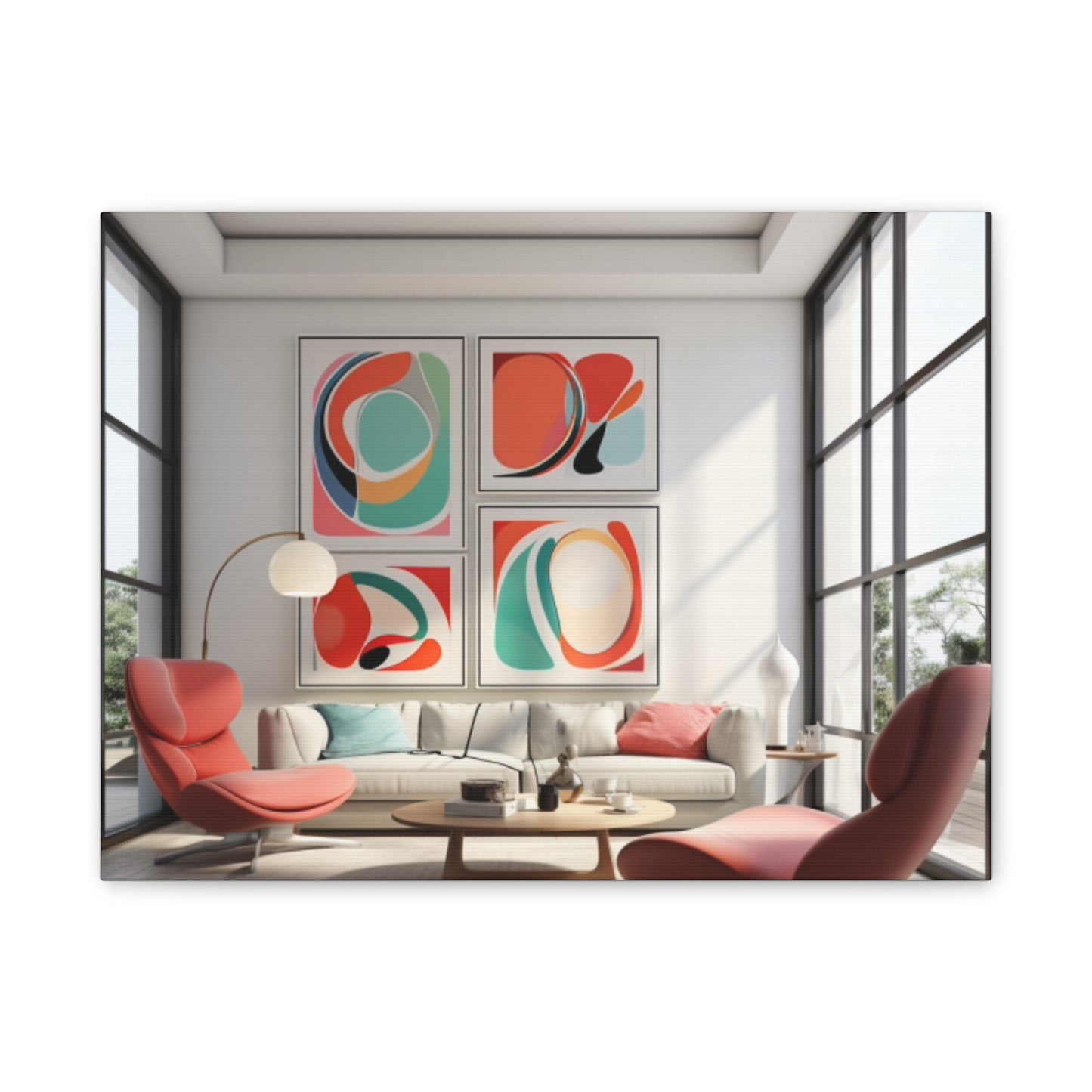 Timeless Elegance: Refined Pink Hues Canvas Print for Sophisticated Living Spaces