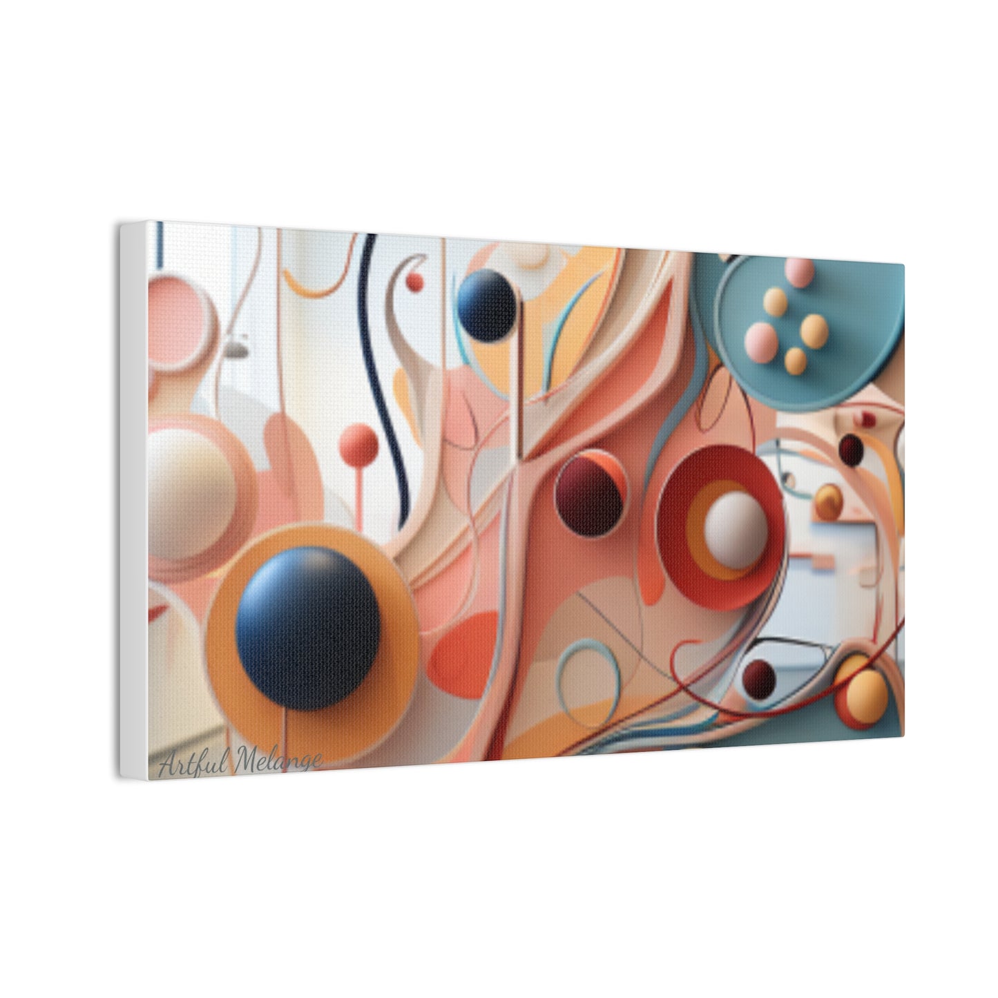 Harmony in Cyan and Peach- Graphic Print