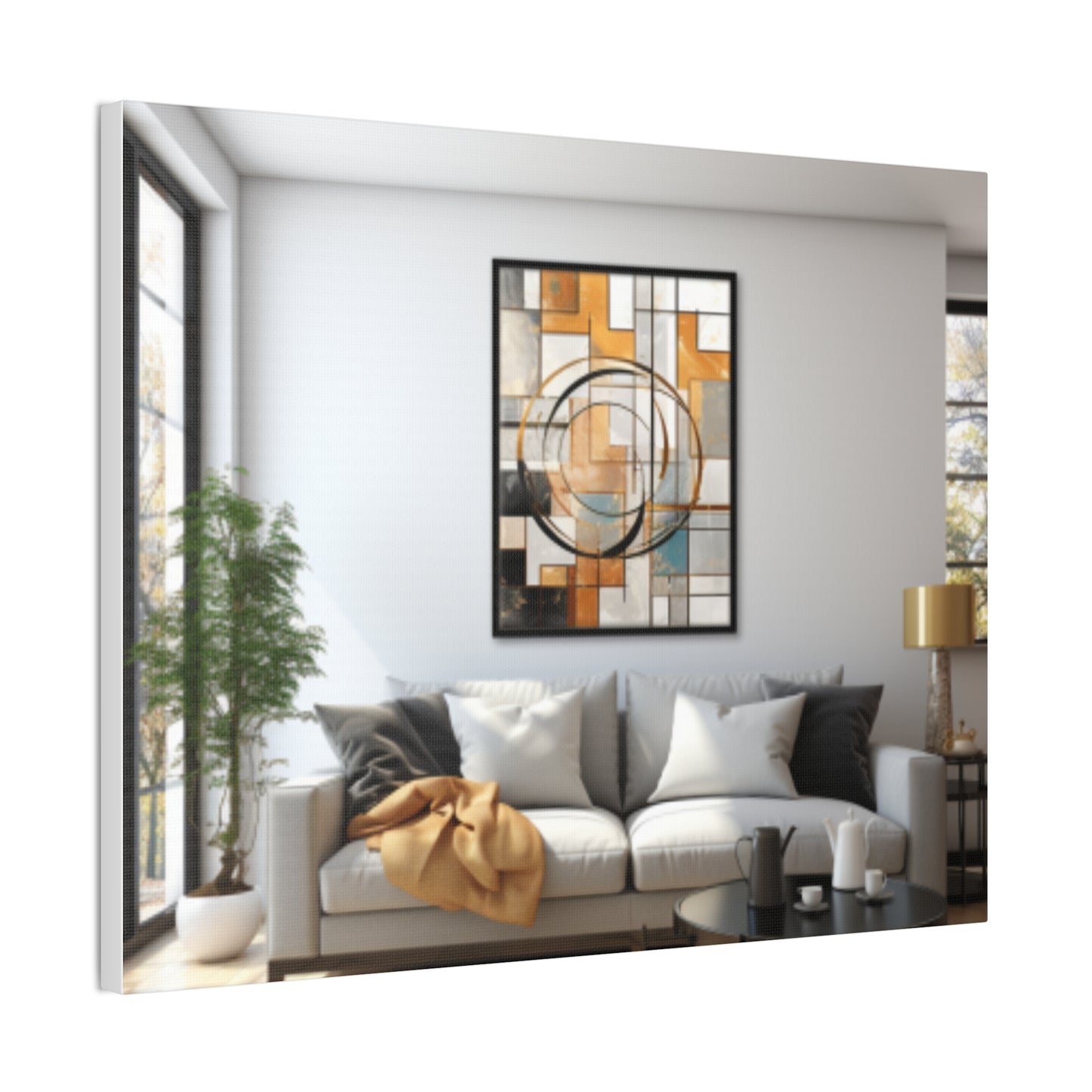 Gold and Black Elegance: A Symphony of Sophistication Canvas Print