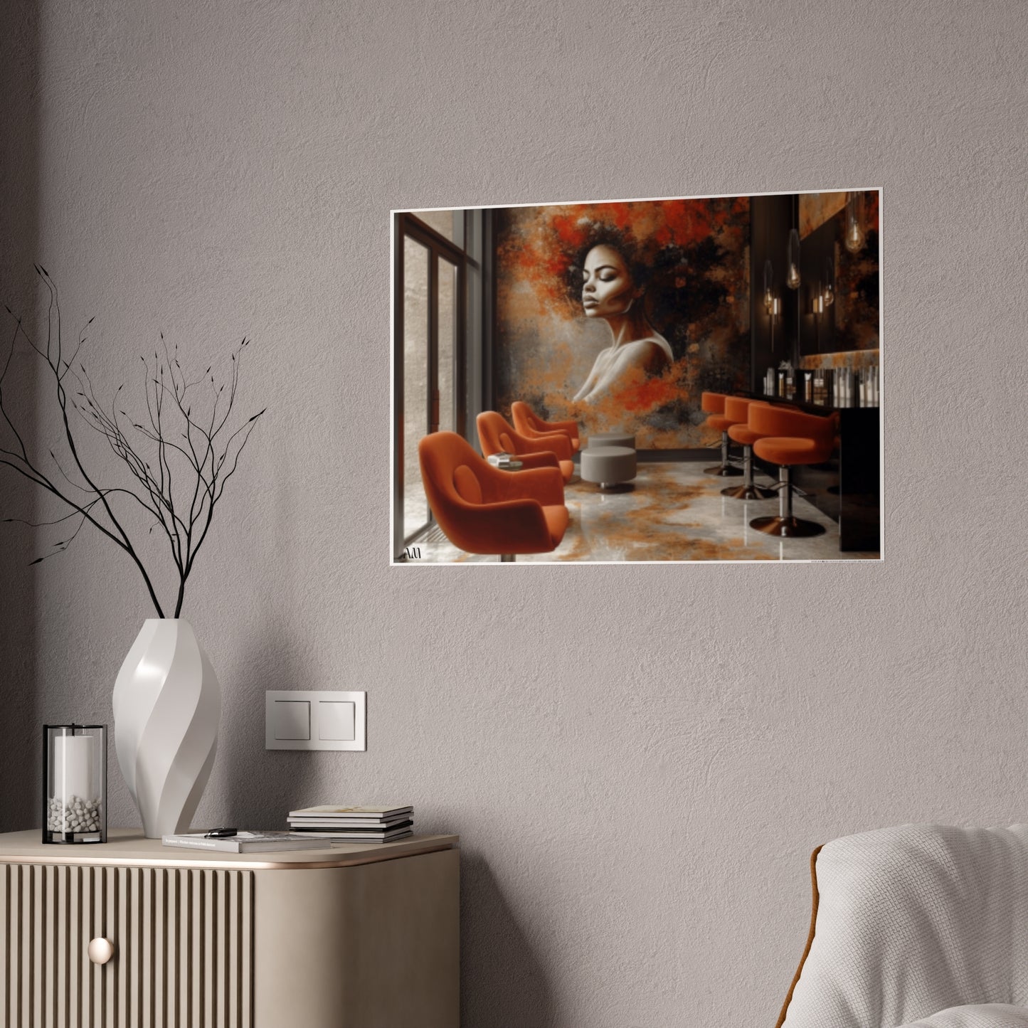 Black Hair Salon Interiors: Poster Prints Celebrating Style