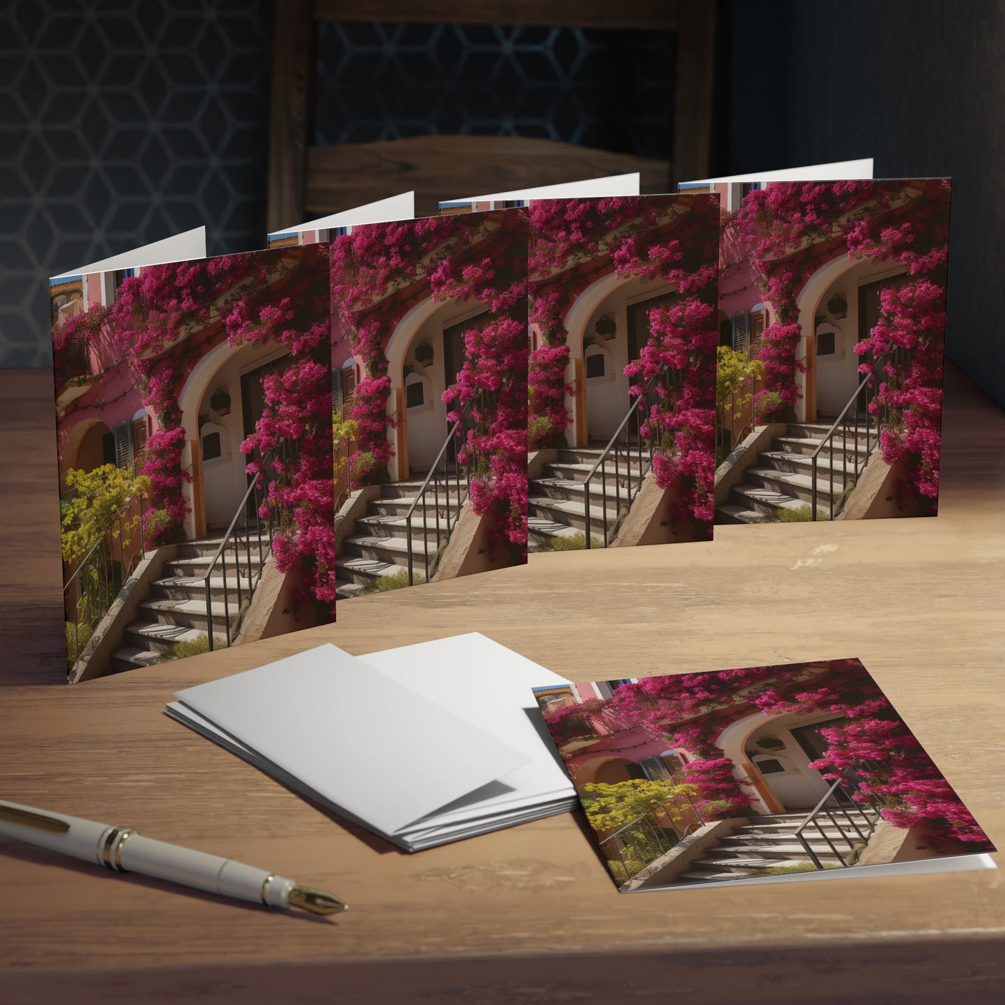 Italian Hillside Scene Design Note Cards (5-Pack)