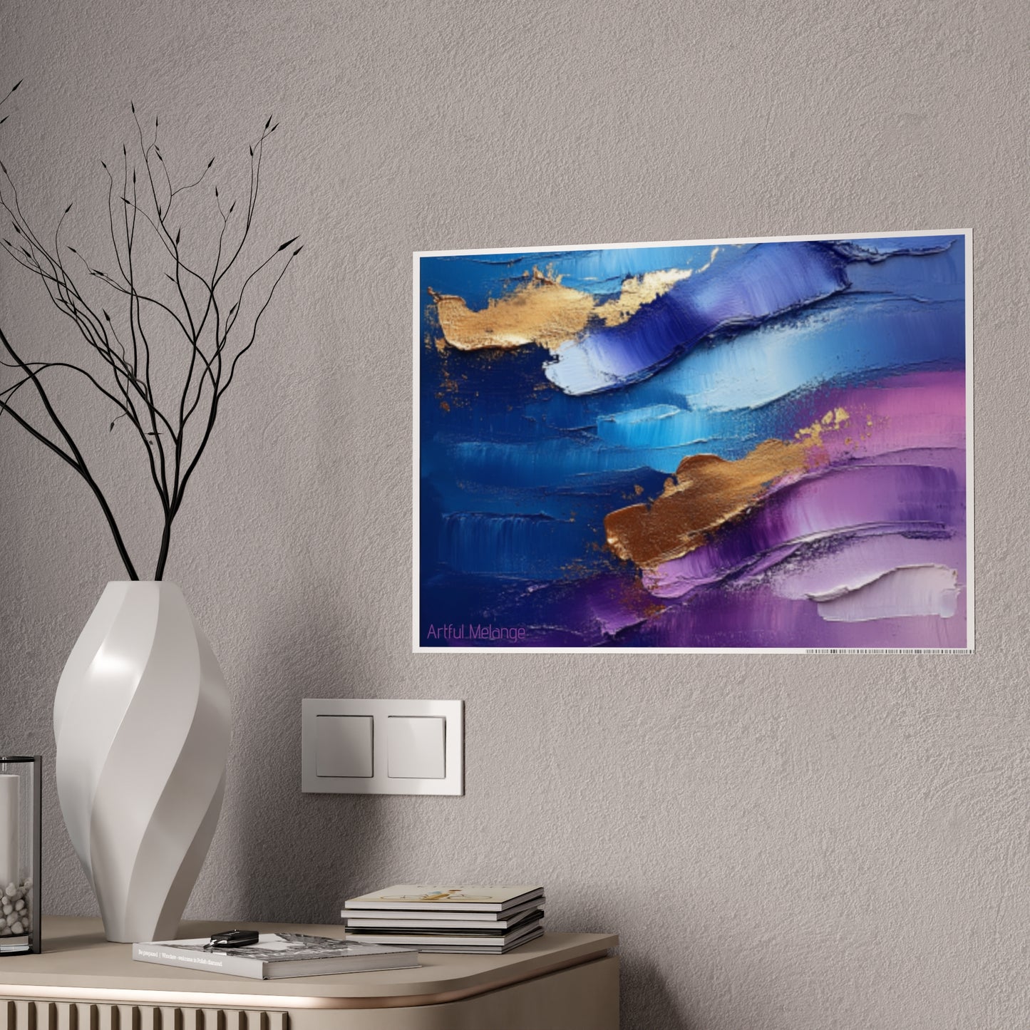 Gleaming Acrylic Abstract Poster: A Spectrum of Colorful Elegance