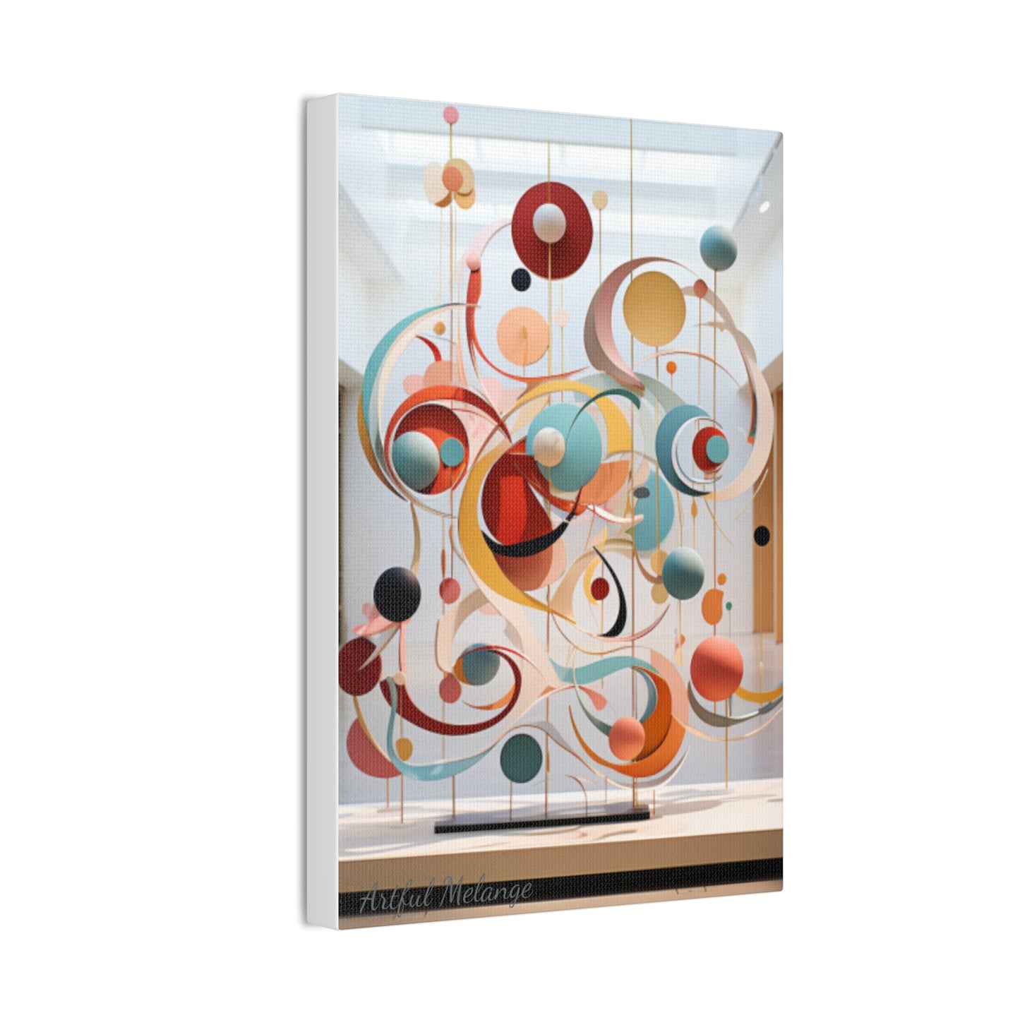 Harmony in Cyan and Peach- Graphic Print