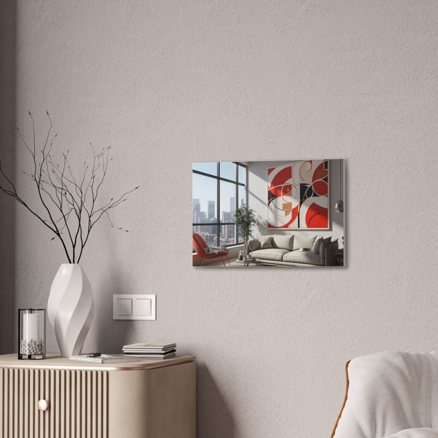 Crimson Elegance: A Symphony of Sophistication Canvas Print