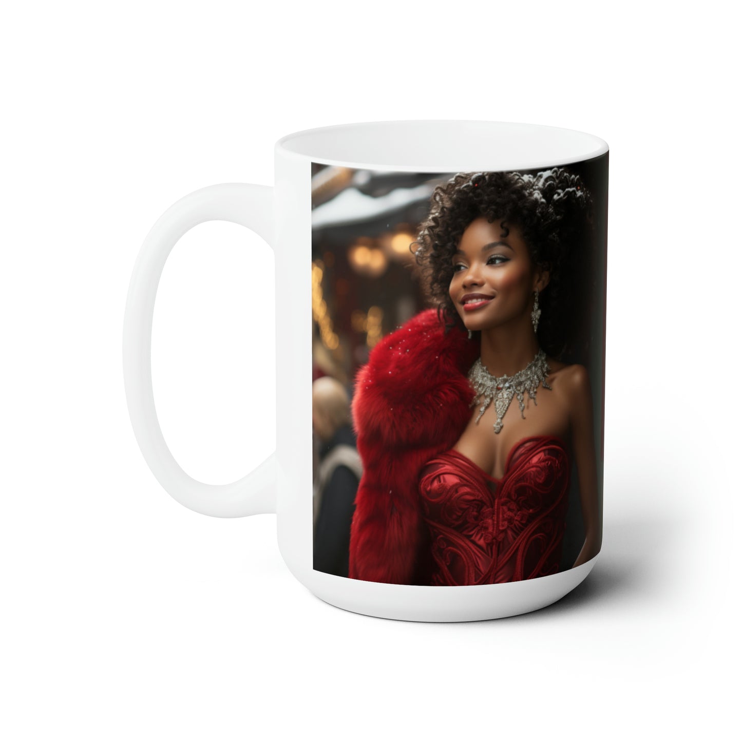 Princess Claus White Ceramic Holiday Mug 15oz