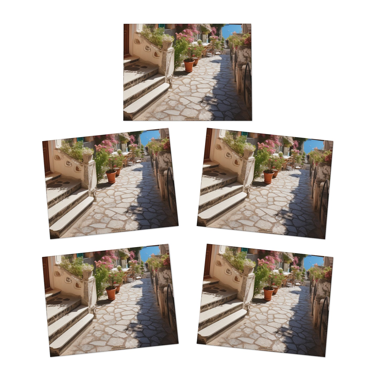 Italian Hillside Scene Design Note Cards (5-Pack)