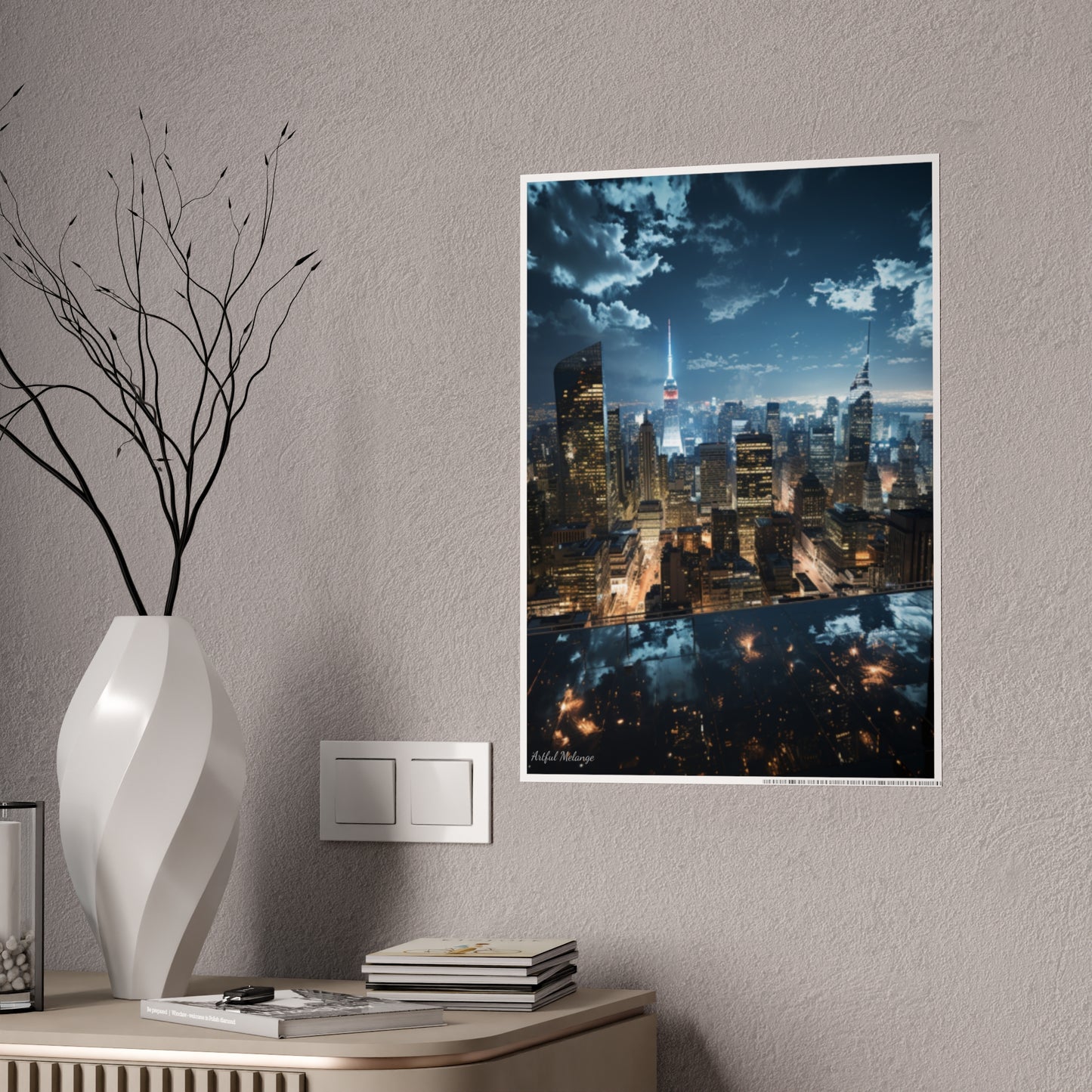 Skyline Vista: Hyper-Realistic 3D Cityscape Posters