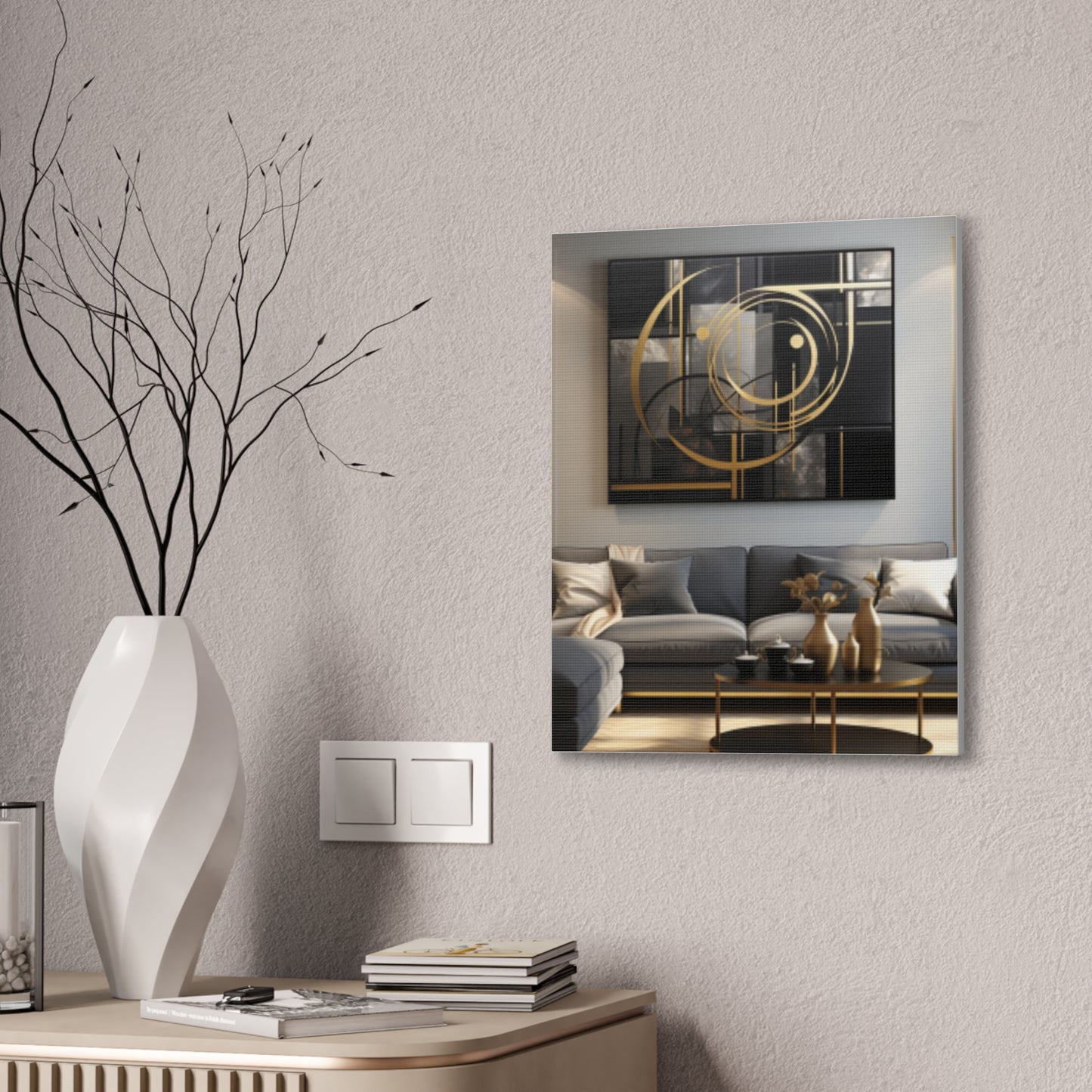 Gold and Black Elegance: A Symphony of Sophistication Canvas Print