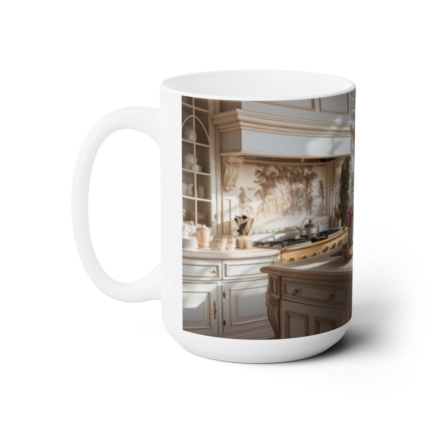 Elegant Kitchen Themed Ceramic Mug 15oz
