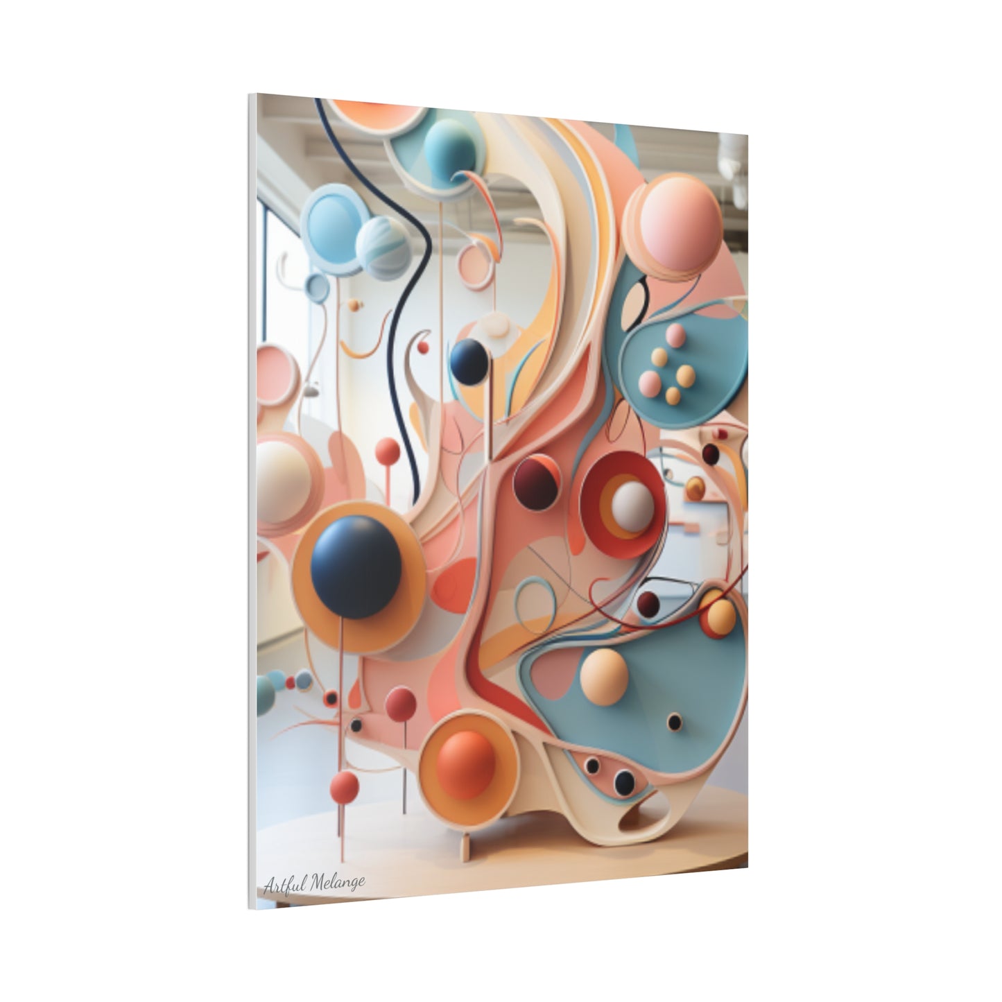 Harmony in Cyan and Peach- Graphic Print