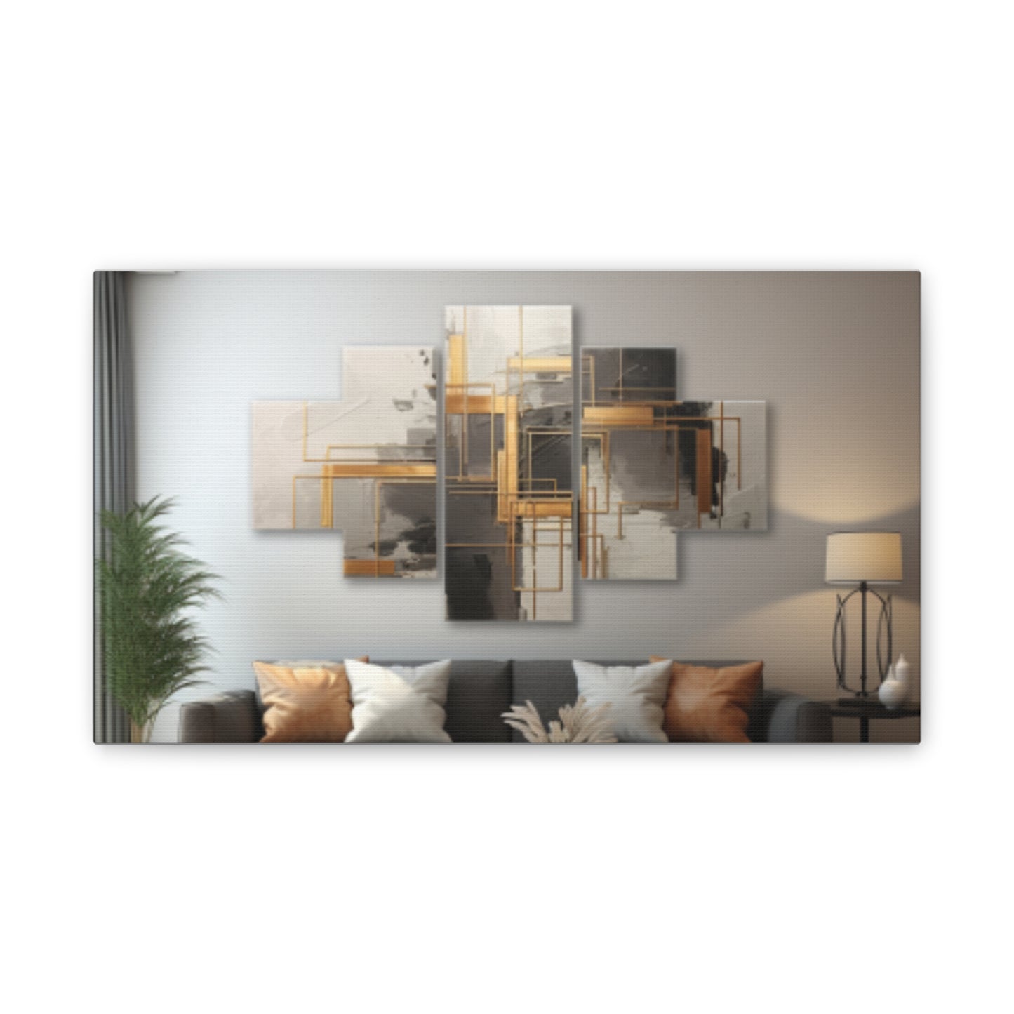 Gold and Black Elegance: A Symphony of Sophistication Canvas Print