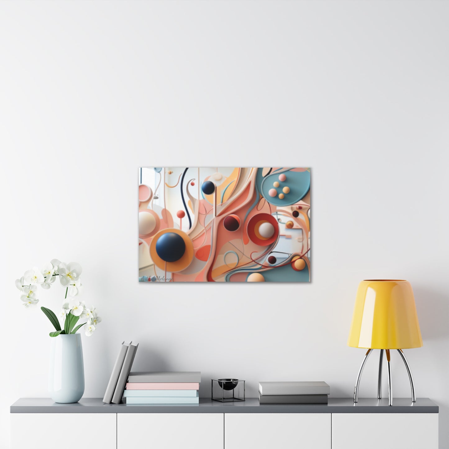 Harmony in Cyan and Peach- Graphic Print