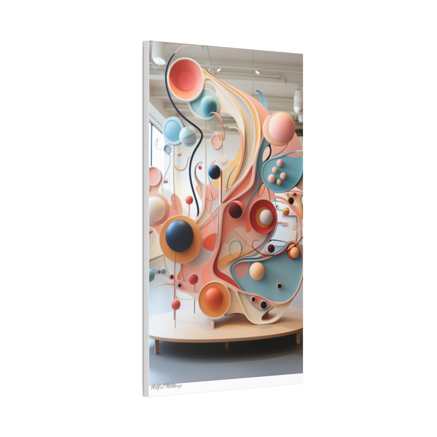 Harmony in Cyan and Peach- Graphic Print