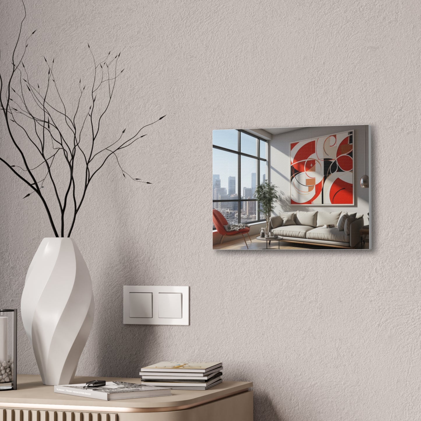 Crimson Elegance: A Symphony of Sophistication Canvas Print
